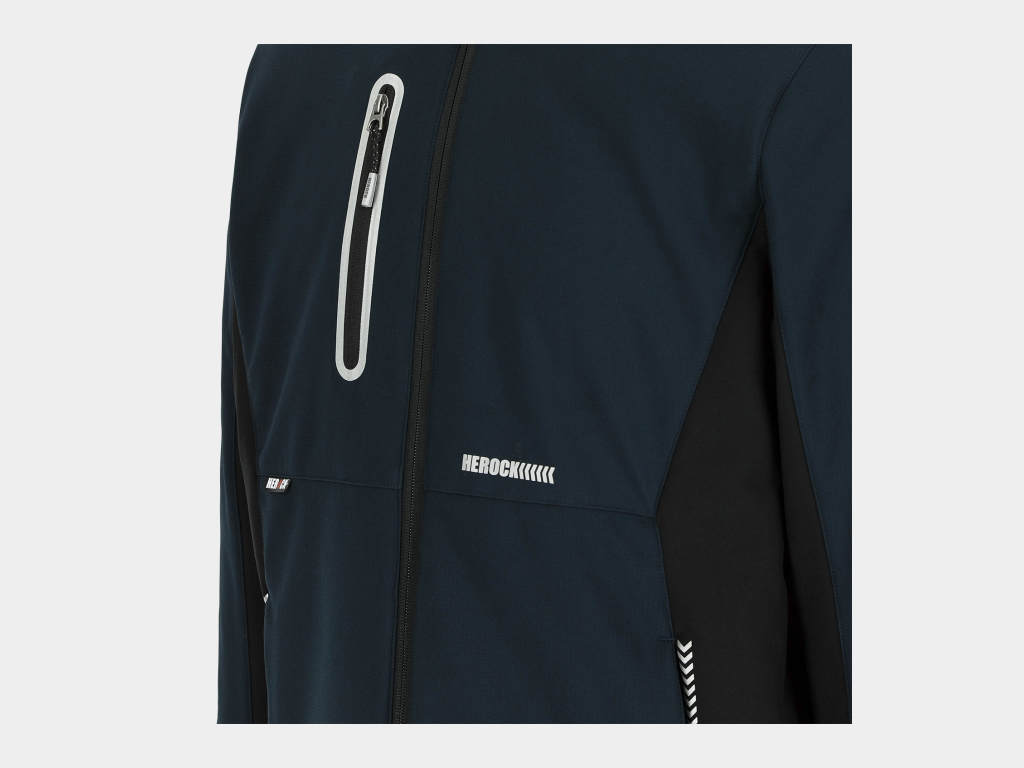 Herock - CHAQUETA TARIS - XXXL AZUL MARINO/NEGRO Tejido laminado: 300 g/m² - Exterior: 100% poliéster Ripstop con estiramiento mecánico - Interior: 100% microfelpa de poliéster - Acolchado: 100% poliéster - Forro: 100% poliéster - Forro interior reflectante de calor: 100% malla de poliéster - Imagen 8