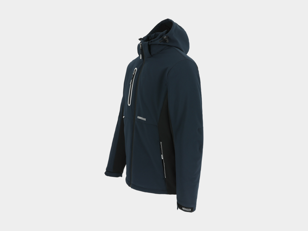 Herock - CHAQUETA TARIS - XXXL AZUL MARINO/NEGRO Tejido laminado: 300 g/m² - Exterior: 100% poliéster Ripstop con estiramiento mecánico - Interior: 100% microfelpa de poliéster - Acolchado: 100% poliéster - Forro: 100% poliéster - Forro interior reflectante de calor: 100% malla de poliéster - Imagen 3