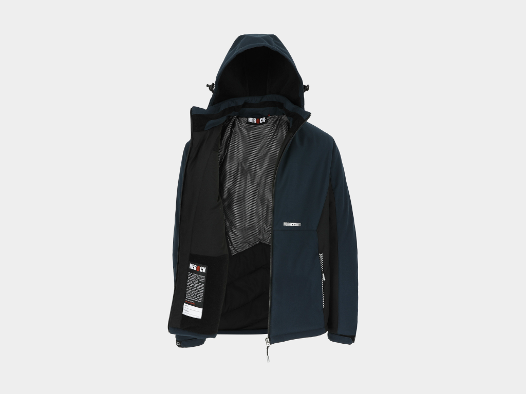 Herock - CHAQUETA TARIS - XXXL AZUL MARINO/NEGRO Tejido laminado: 300 g/m² - Exterior: 100% poliéster Ripstop con estiramiento mecánico - Interior: 100% microfelpa de poliéster - Acolchado: 100% poliéster - Forro: 100% poliéster - Forro interior reflectante de calor: 100% malla de poliéster - Imagen 4