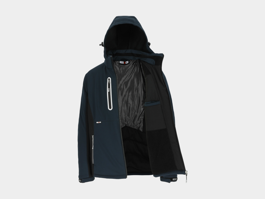 Herock - CHAQUETA TARIS - XXXL AZUL MARINO/NEGRO Tejido laminado: 300 g/m² - Exterior: 100% poliéster Ripstop con estiramiento mecánico - Interior: 100% microfelpa de poliéster - Acolchado: 100% poliéster - Forro: 100% poliéster - Forro interior reflectante de calor: 100% malla de poliéster - Imagen 5