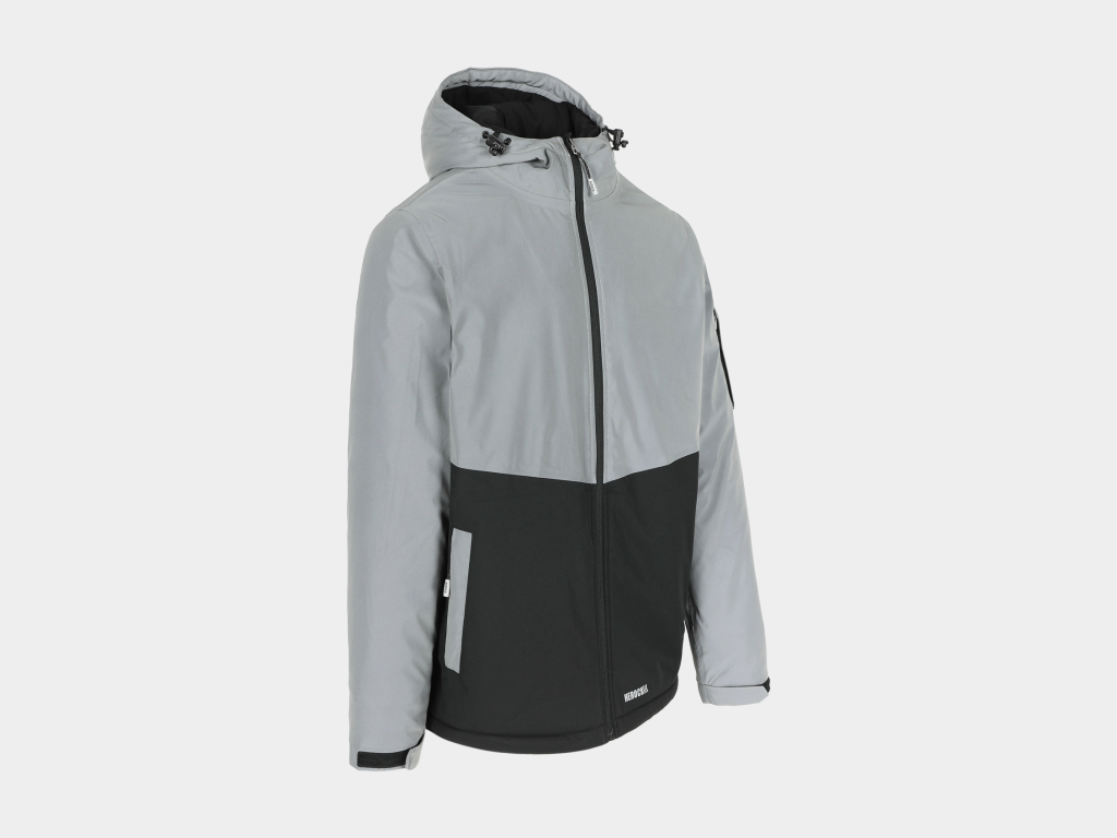 Herock - CHAQUETA FLUXUS - L GRIS REFLECTANTE/NEGRO Tejido reflectante 100% poliéster + menbrana TPU, Tejido contraste sarga 100% poliéster elástico + TPU - Imagen 3