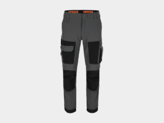 Herock - PANTALÓN FARO - 36 GRIS ANTRACITA/NEGRO 92% poliamida reciclada - 8% elastano 260 g/m² Refuerzo: 51,4% poliéster Cordura® - 48,6% poliéster Sorona® 326 g/m² repelente al agua