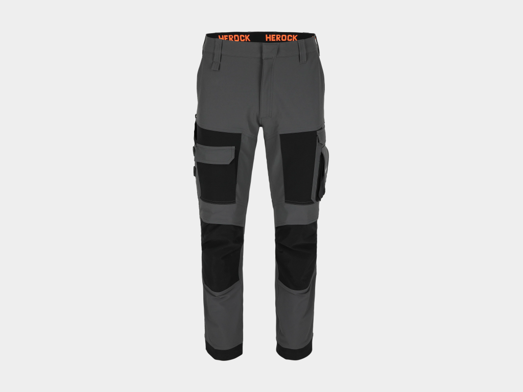 Herock - PANTALÓN FARO - 36 GRIS ANTRACITA/NEGRO 92% poliamida reciclada - 8% elastano 260 g/m² Refuerzo: 51,4% poliéster Cordura® - 48,6% poliéster Sorona® 326 g/m² repelente al agua
