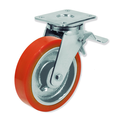 GAYNER - Rotante girt d.200 Vulkollan con freno QPG7 200 HVB6-FD