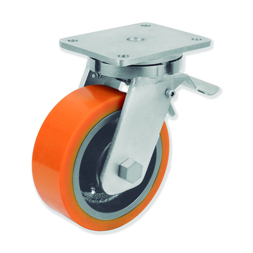 GAYNER - Rotante girt d.250 Poliuretano con freno QPG8 250 HPB8-FD