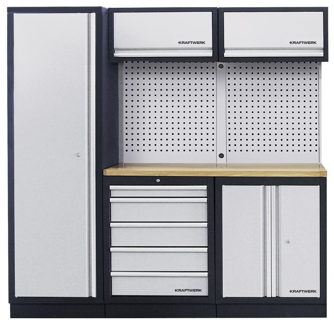 KRAFTWERK - MOBILIO, Mueble modular 3 elementos, 2000x1960x488 mm Encimera Haya