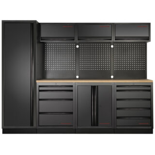 KRAFTWERK - Mobilio mueble modular 4 elementos, 1-Puerta, Encimera Haya
