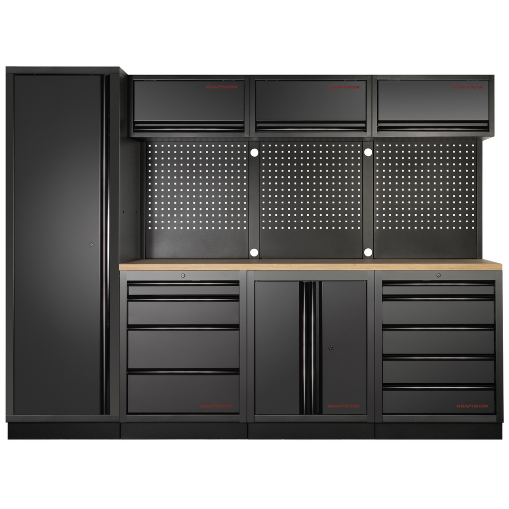 KRAFTWERK - Mobilio mueble modular 4 elementos, 1-Puerta, Encimera Haya