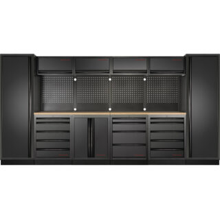 KRAFTWERK - MOBILIO-EX BLK Mueble modular 6 elementos, Encimera Haya