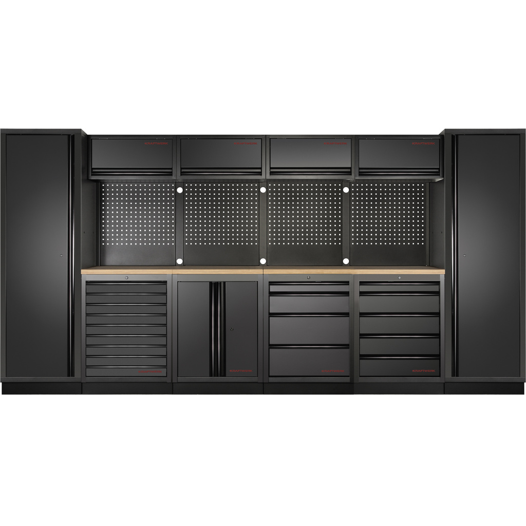 KRAFTWERK - MOBILIO-EX BLK Mueble modular 6 elementos Encimera Haya