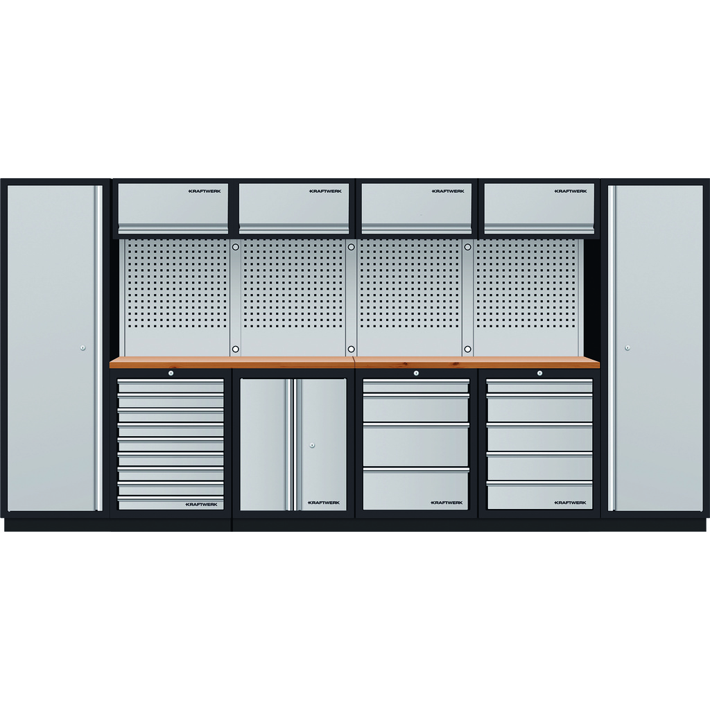 KRAFTWERK - Mueble modular 6 elementos, 2000x3920x488 Encimera Haya
