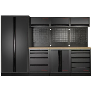 KRAFTWERK - MOBILIO-EX BLK Mueble modular 4 elementos, 2 Puertas, Encimera Haya