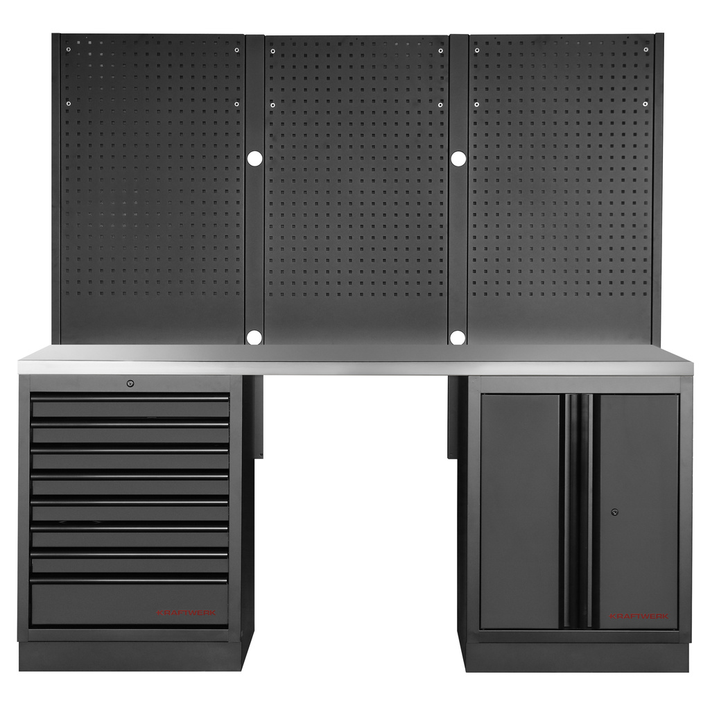 KRAFTWERK - MOBILIO BLK Mueble modular 2 elementos, Encimera Acero inoxidable