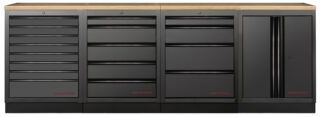 KRAFTWERK - MOBILIO-EX BLK Mueble modular 4 elementos, Encimera Haya