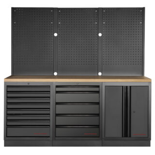 KRAFTWERK - MOBILIO BLK Mueble modular 3 elementos, Encimera Haya