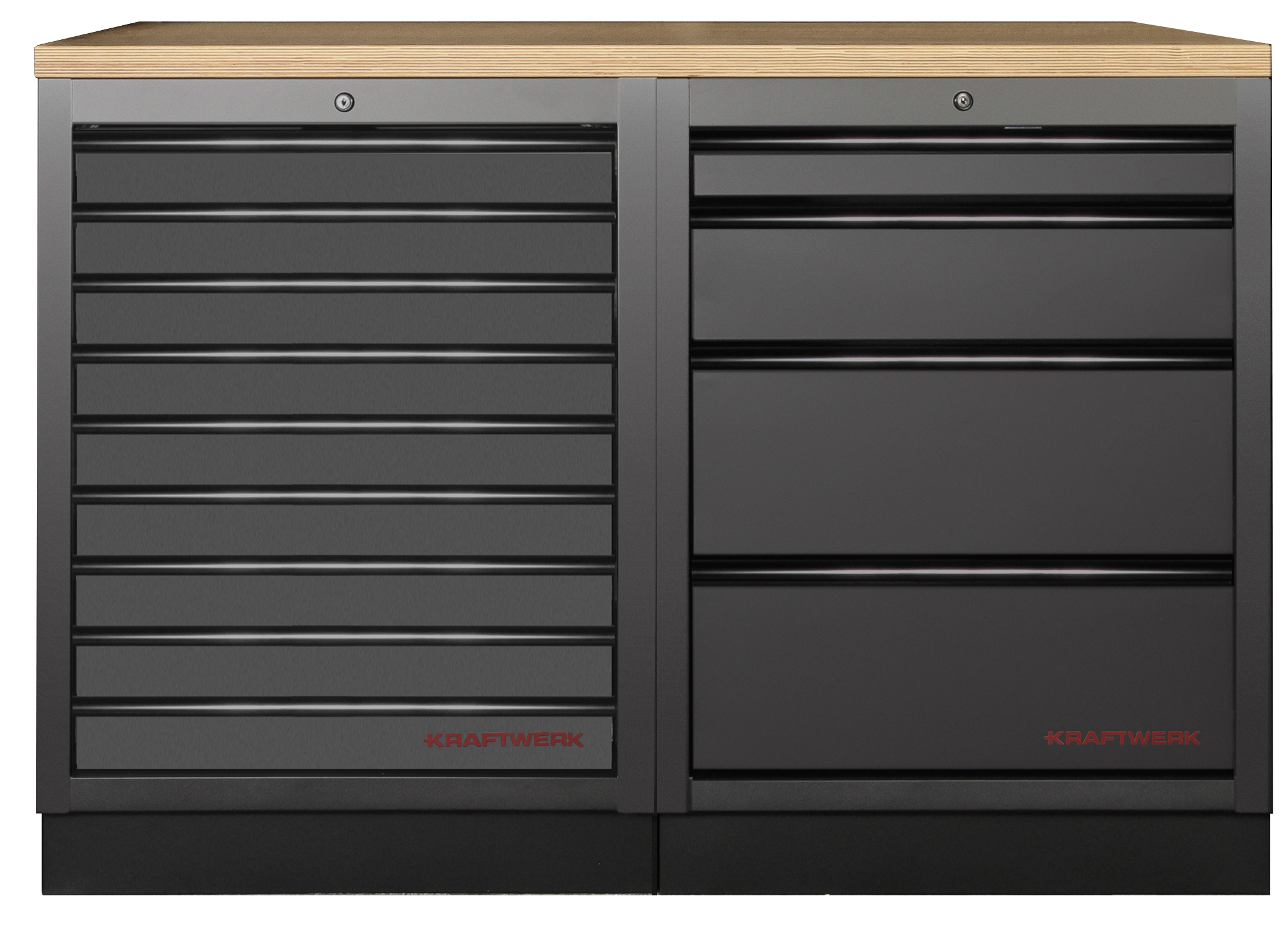 KRAFTWERK - MOBILIO BLK Mueble modular 2 elementos, Encimera Haya