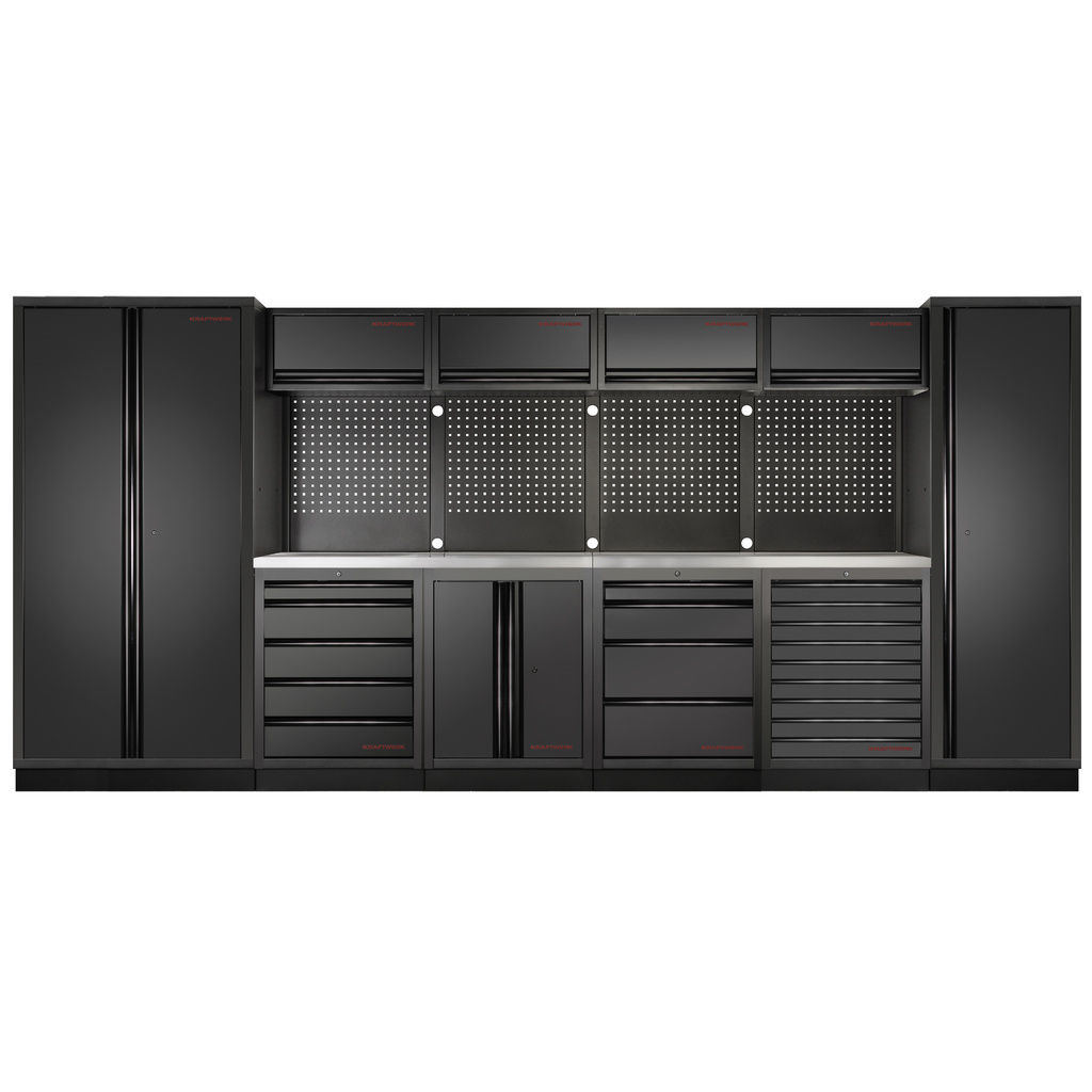 KRAFTWERK - MOBILIO BLK Mueble modular 6 elementos, Encimera Acero inoxidable