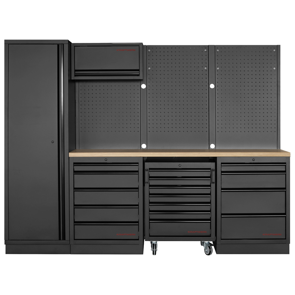 KRAFTWERK - MOBILIO BLK Mueble modular 4 elementos (1 esquina), Encimera Haya