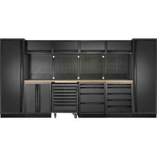 KRAFTWERK - MOBILIO-EX BLK Mueble modular 6 elementos, Encimera Haya