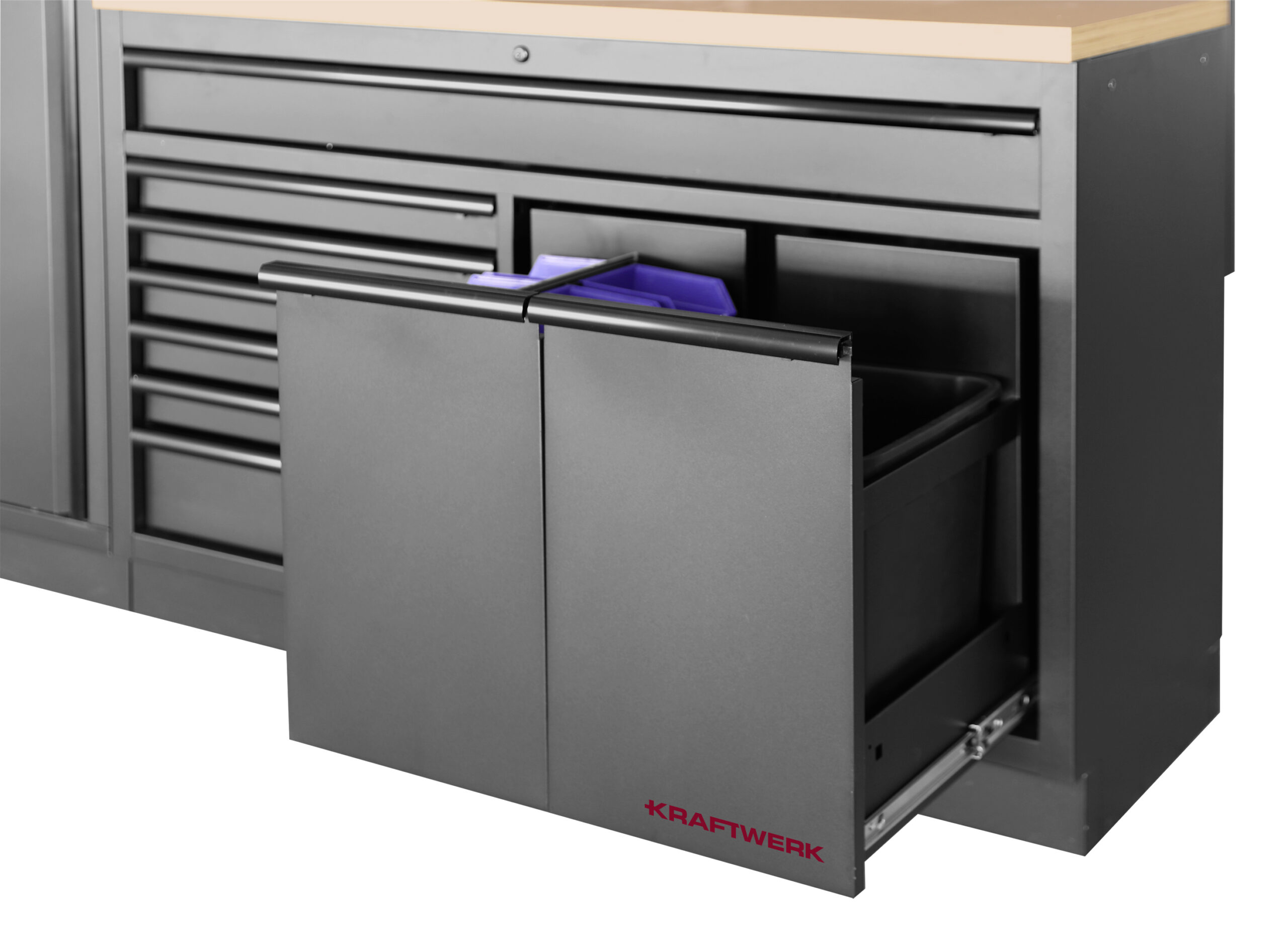 KRAFTWERK - MOBILIO BLK Mueble modular ancho 2 elementos, Encimera Haya - Imagen 3