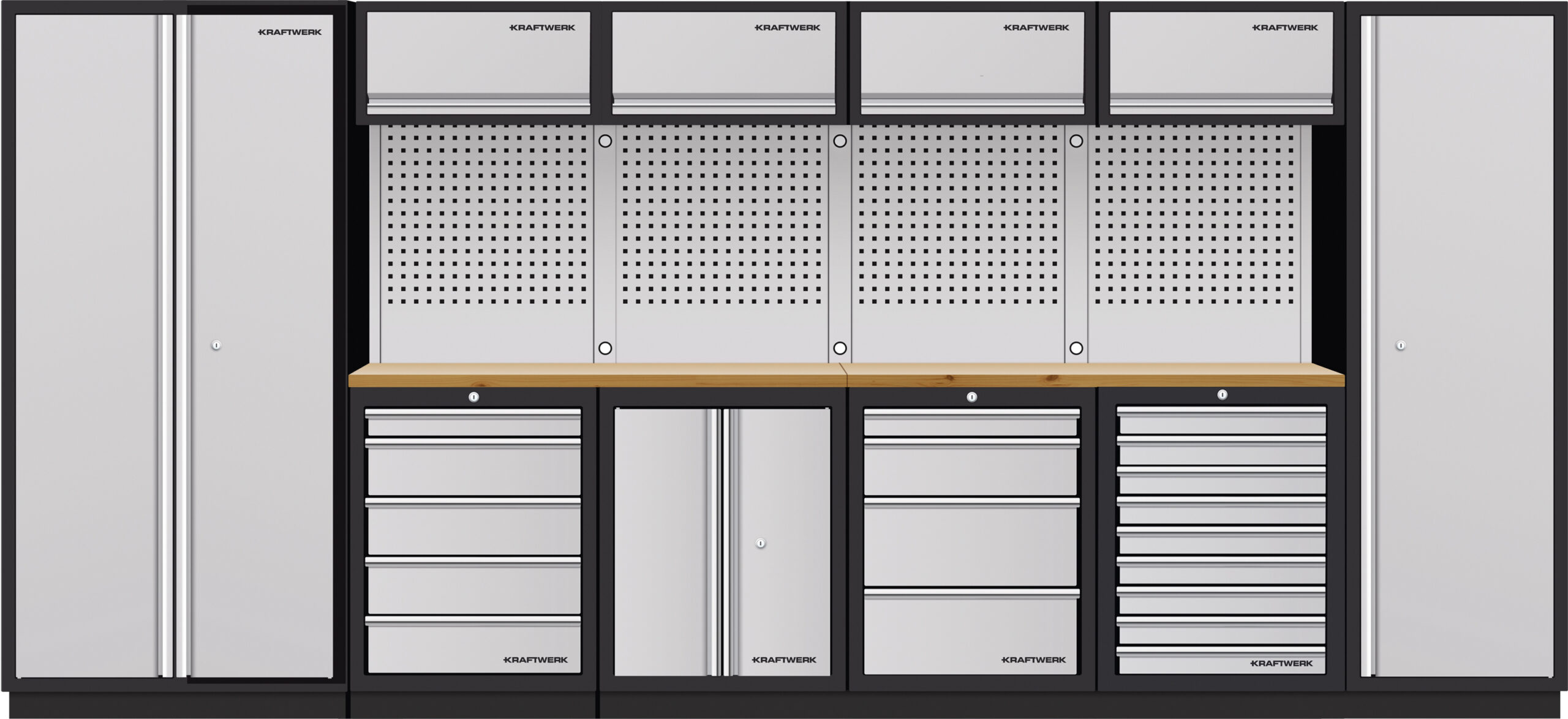 KRAFTWERK - MOBILIO Mueble modular 6 elementos, 2000x2955x488 Encimera Haya