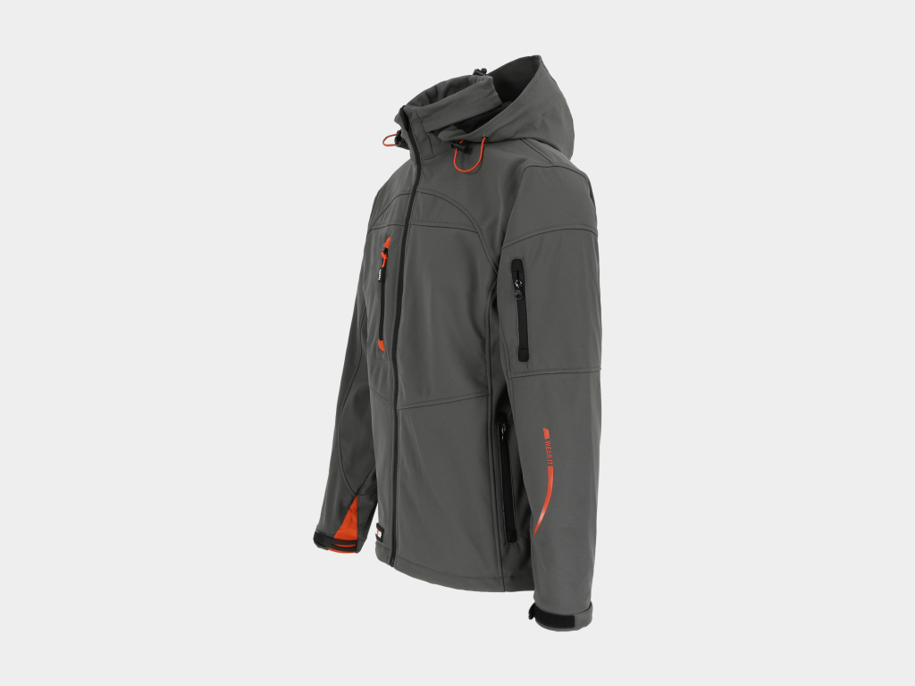 Herock - CHAQUETA POSEIDON - L GRIS Tejido laminado: 290 g/m² - Exterior: 94% poliéster - 6% elastano - Interior: 100% forro polar micro-fleece de poliéster - Imagen 2