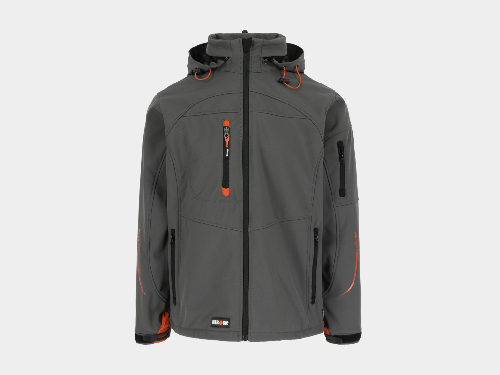 Herock - CHAQUETA POSEIDON - L GRIS Tejido laminado: 290 g/m² - Exterior: 94% poliéster - 6% elastano - Interior: 100% forro polar micro-fleece de poliéster