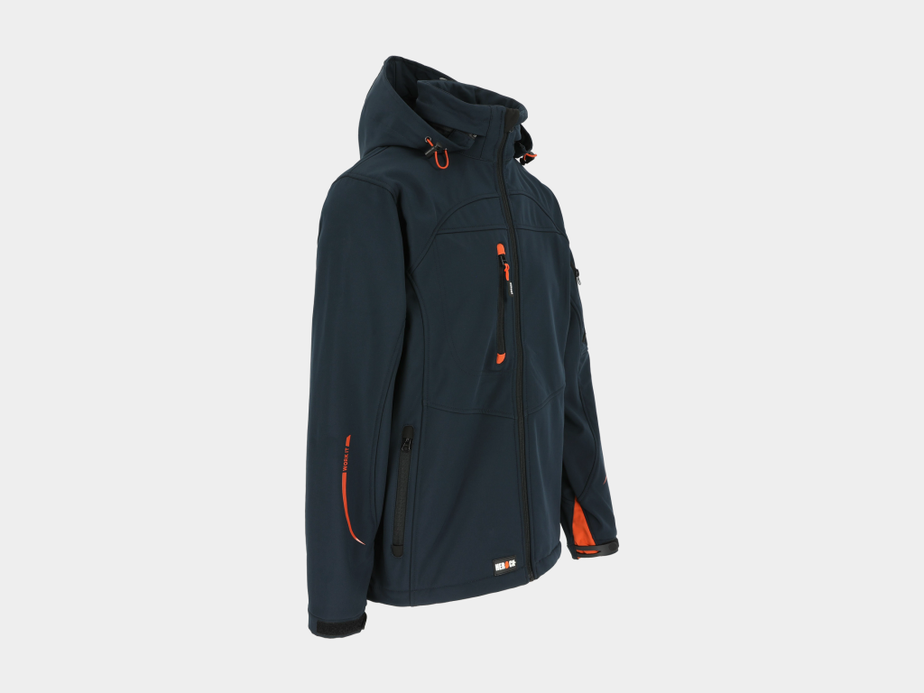 Herock - CHAQUETA POSEIDON - XL AZUL MARINO Tejido laminado: 290 g/m² - Exterior: 94% poliéster - 6% elastano - Interior: 100% forro polar micro-fleece de poliéster - Imagen 2