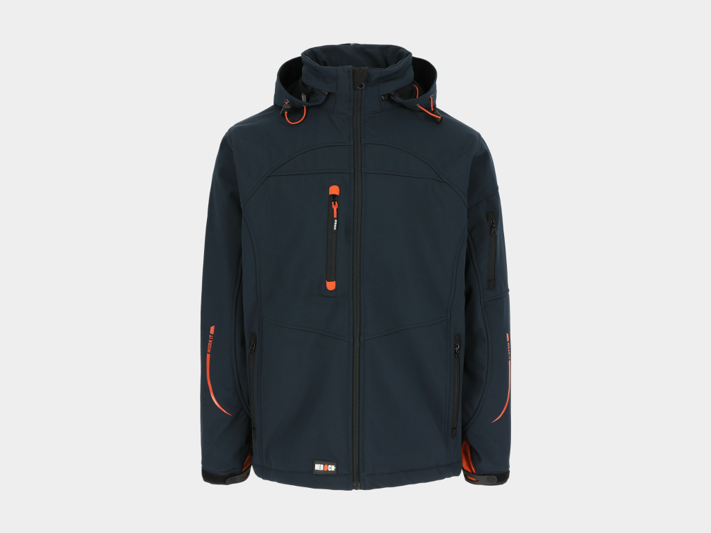 Herock - CHAQUETA POSEIDON - XL AZUL MARINO Tejido laminado: 290 g/m² - Exterior: 94% poliéster - 6% elastano - Interior: 100% forro polar micro-fleece de poliéster