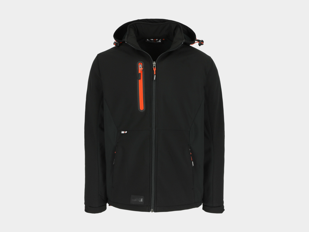 Herock - CHAQUETA TRYSTAN - XS NEGRO Tejido laminado 300 /m2 - Exterior: 100% poliéster Ripstop con estiramiento mecánico - Interior: 100% forro polar micro-fleece de poliester