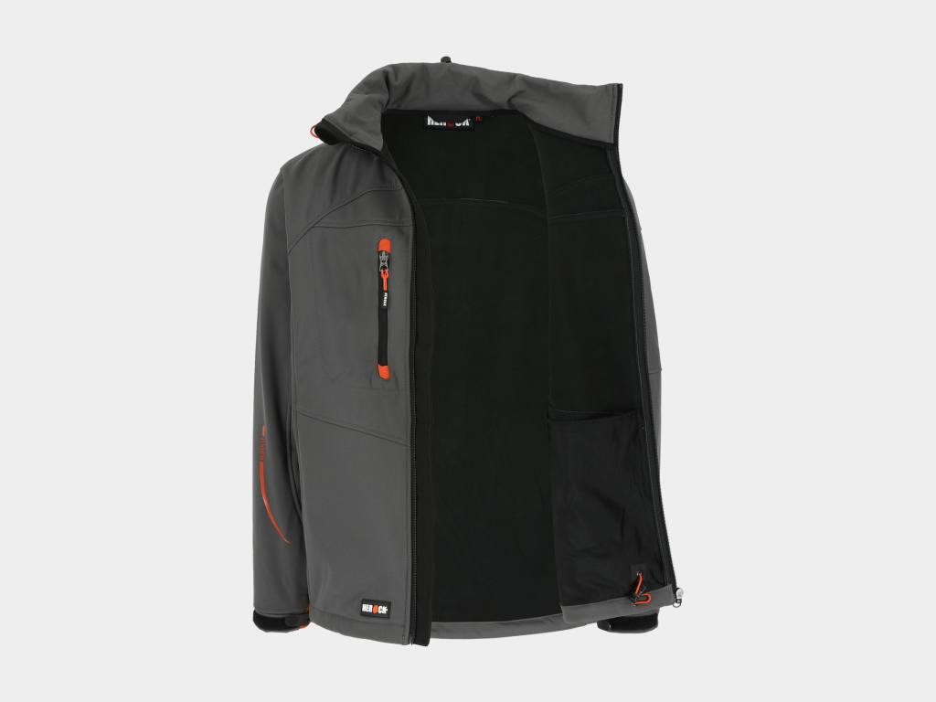 Herock - CHAQUETA POSEIDON - L GRIS Tejido laminado: 290 g/m² - Exterior: 94% poliéster - 6% elastano - Interior: 100% forro polar micro-fleece de poliéster - Imagen 8