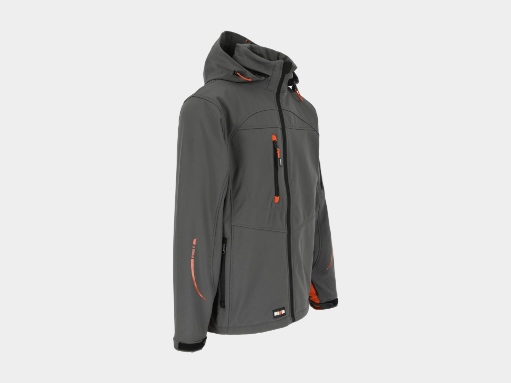 Herock - CHAQUETA POSEIDON - L GRIS Tejido laminado: 290 g/m² - Exterior: 94% poliéster - 6% elastano - Interior: 100% forro polar micro-fleece de poliéster - Imagen 9