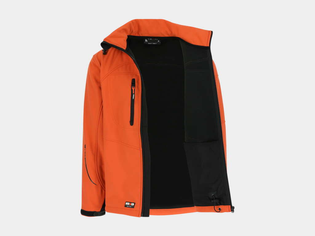 Herock - CHAQUETA POSEIDON - S NARANJA Tejido laminado: 290 g/m² - Exterior: 94% poliéster - 6% elastano - Interior: 100% forro polar micro-fleece de poliéster - Imagen 8
