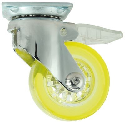 ALEX - RUEDA GIRATORIA d.75 M6 AMARILLO C/FRENO