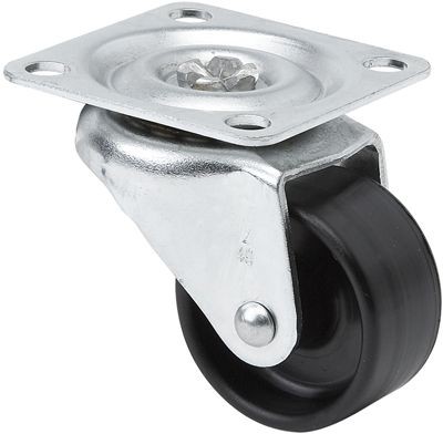 ALEX - RUEDA GIRATORIA.PLACA 10ZLR35-BP NYLON NEGRO EJE LISO