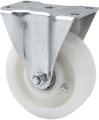 ALEX - RUEDA FIJA 17-61-50-FT NYLON BLANCO EXTRAFUERTE EJE LISO