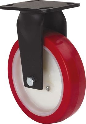 ALEX - RUEDA FIJA 17GT150-PO NYLON BLANCO-POLIUR.ROJO EJE LISO