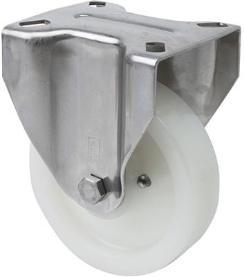 ALEX - RUEDA FIJA INOX.17ZVI200-FT NYLON BLANCO EXTRAFUERTE EJE LISO