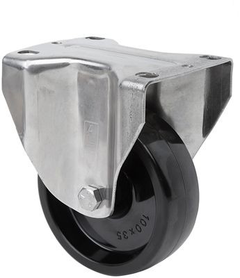 ALEX - RUEDA FIJA INOX.17ZVLI100-TT RESINA NEGRA EJE LISO