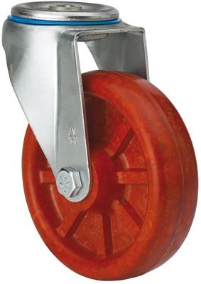 ALEX - RUEDA GIRATORIA.AGUJERO M12 INOX.20ZVLI100-TD RESINA MARRON EJE LISO