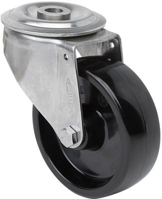 ALEX - RUEDA GIRATORIA.AGUJERO M12 INOX.20ZVI100-TT RESINA NEGRA EJE LISO