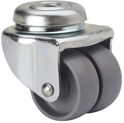 ALEX - RUEDA GIRATORIA.AGUJERO M10 21IBS40-BP PLASTICO GRIS (DOBLE) EJE LISO