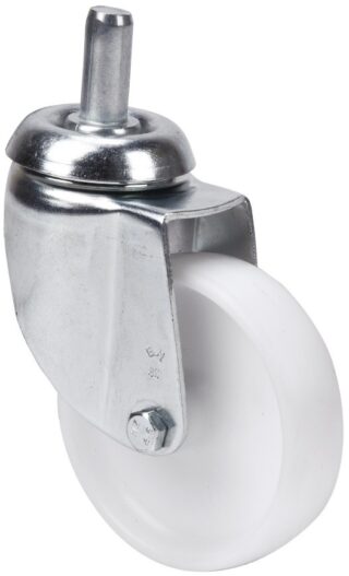 ALEX - RUEDA GIRATORIA.ESPIGA LISA M12x30 33BH60-BP PLASTICO BLANCO EJE LISO