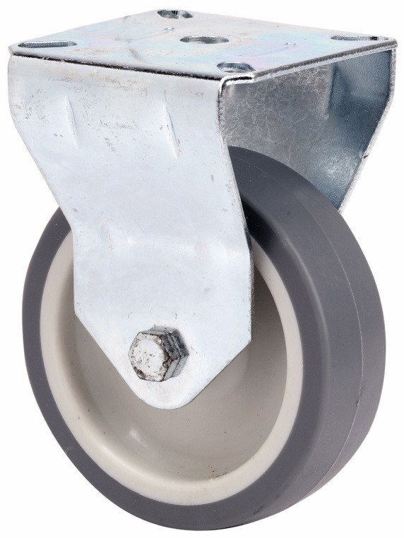 ALEX - RUEDA FIJA 401-100-2 POLIAMIX-GOMA GRIS EJE LISO