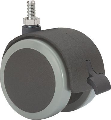 ALEX - RUEDA GIRATORIA.ESPIGA ROSCADA M10x15 FRENO 50DKPUF50 NYLON-POLIUR.NEGRO/GRIS