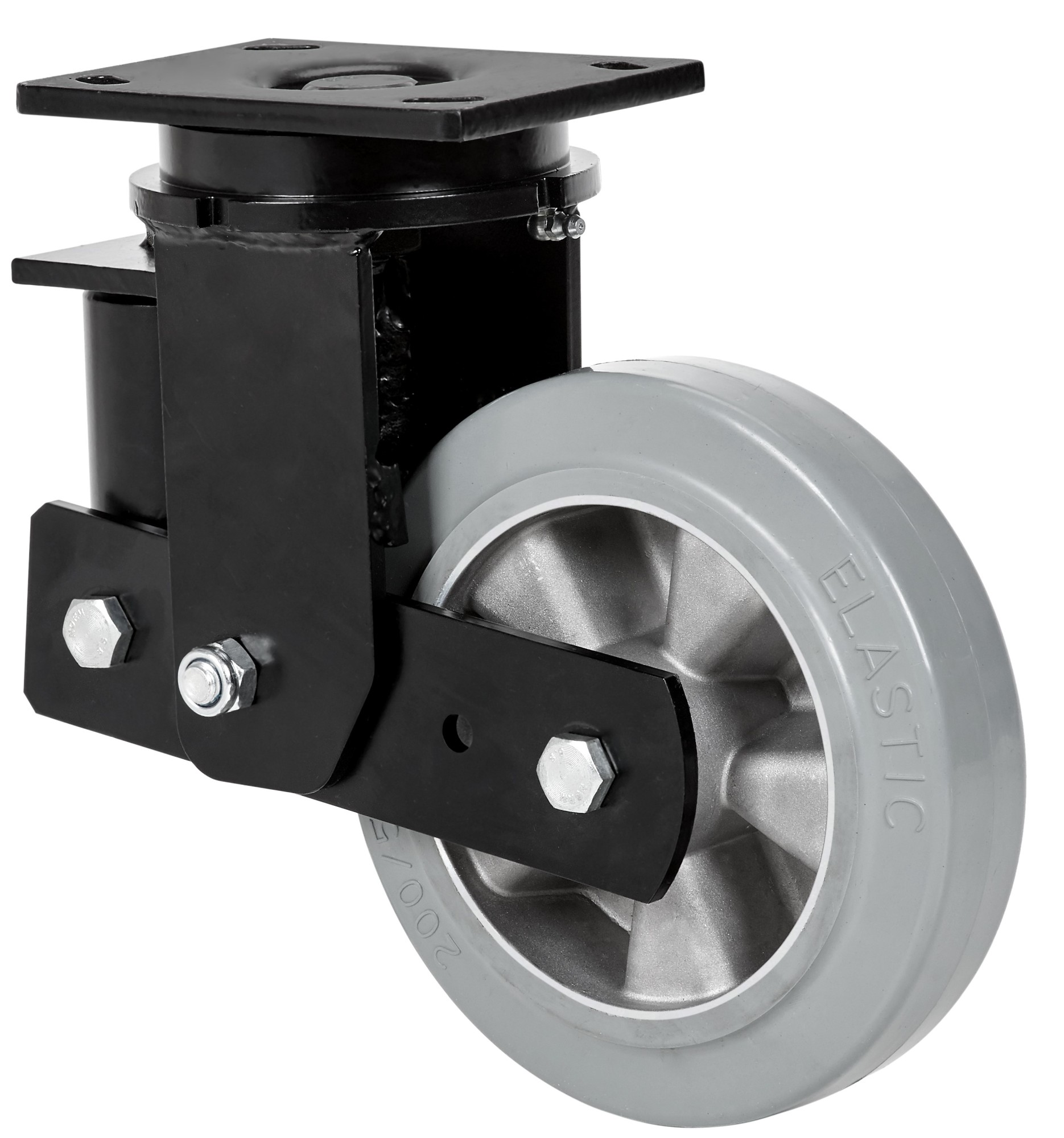 ALEX - RUEDA GIRATORIA.PLACA 10HLSB160-DEGB SUSPENSION GOMA GRIS ELASTICA EJE BOLAS