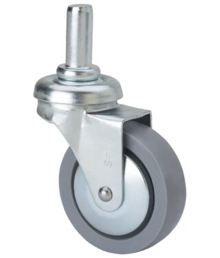 ALEX - RUEDA GIRATORIA.ESPIGA LISA M12x29 33BSR60CP-BP PLASTICO GRIS EJE LISO