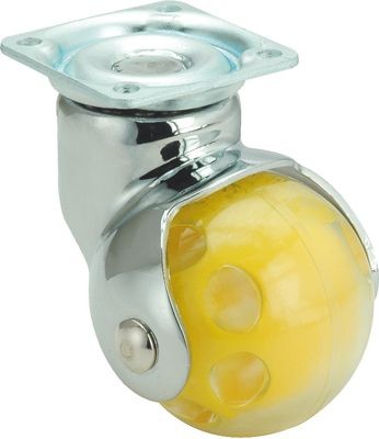 ALEX - RUEDA GIRATORIA.PLACA CROMADA PULIDA 10BLC50 POLIPROPILENO AMARILLO EJE LISO