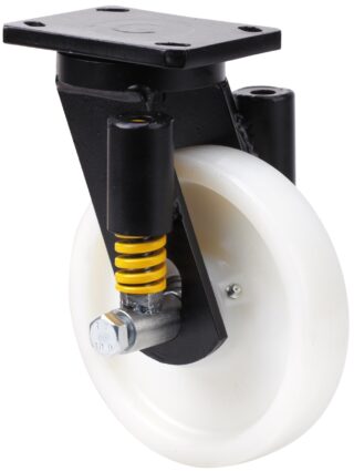 ALEX - RUEDA GIRATORIA.PLACA 10HLSE200-FTB SUSPENSION NYLON BLANCO EXTRAF.EJE BOLAS