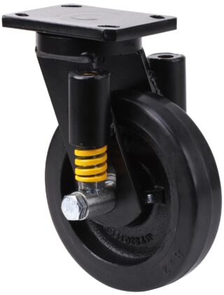 ALEX - RUEDA GIRATORIA.PLACA 10HLSE200-HGB SUSPENSION GOMA NEGRA NATURAL EJE BOLAS